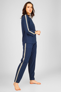 Navy Nouveou Pyjama Set For Women 7