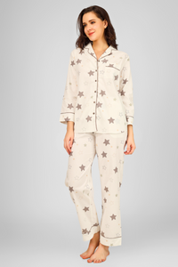 Off White Nebula Night Pyjama Set For Women 5