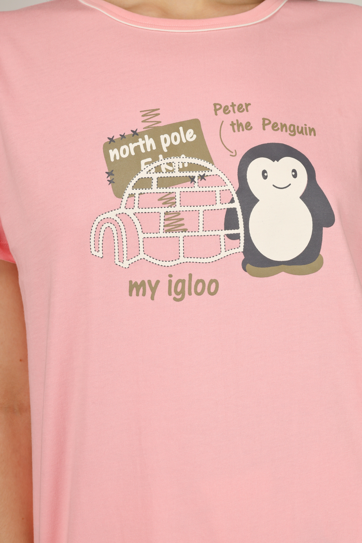 Peach Peter The Penguin Pyjama Set For Women 2