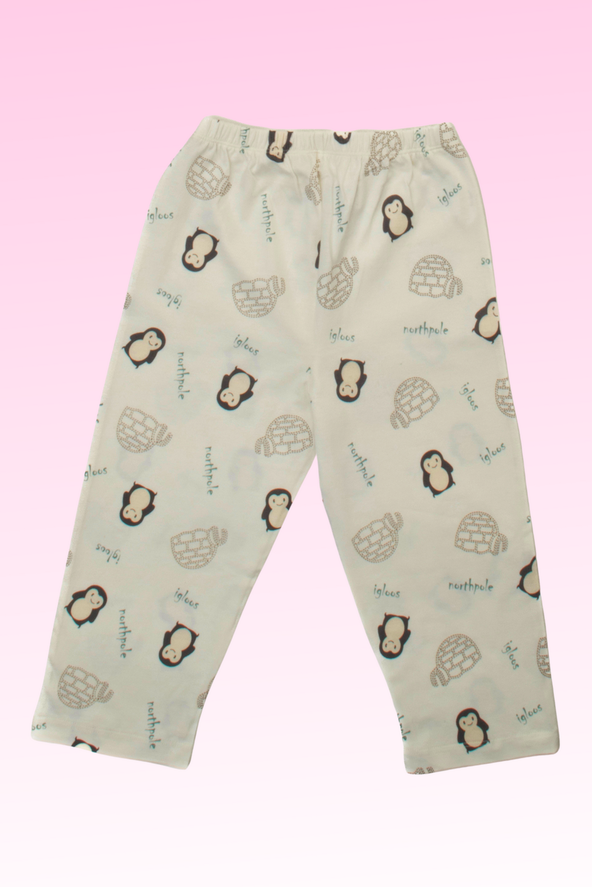 Peach Peter Penguin Short Sleeves Pyjama Set For Girls 4