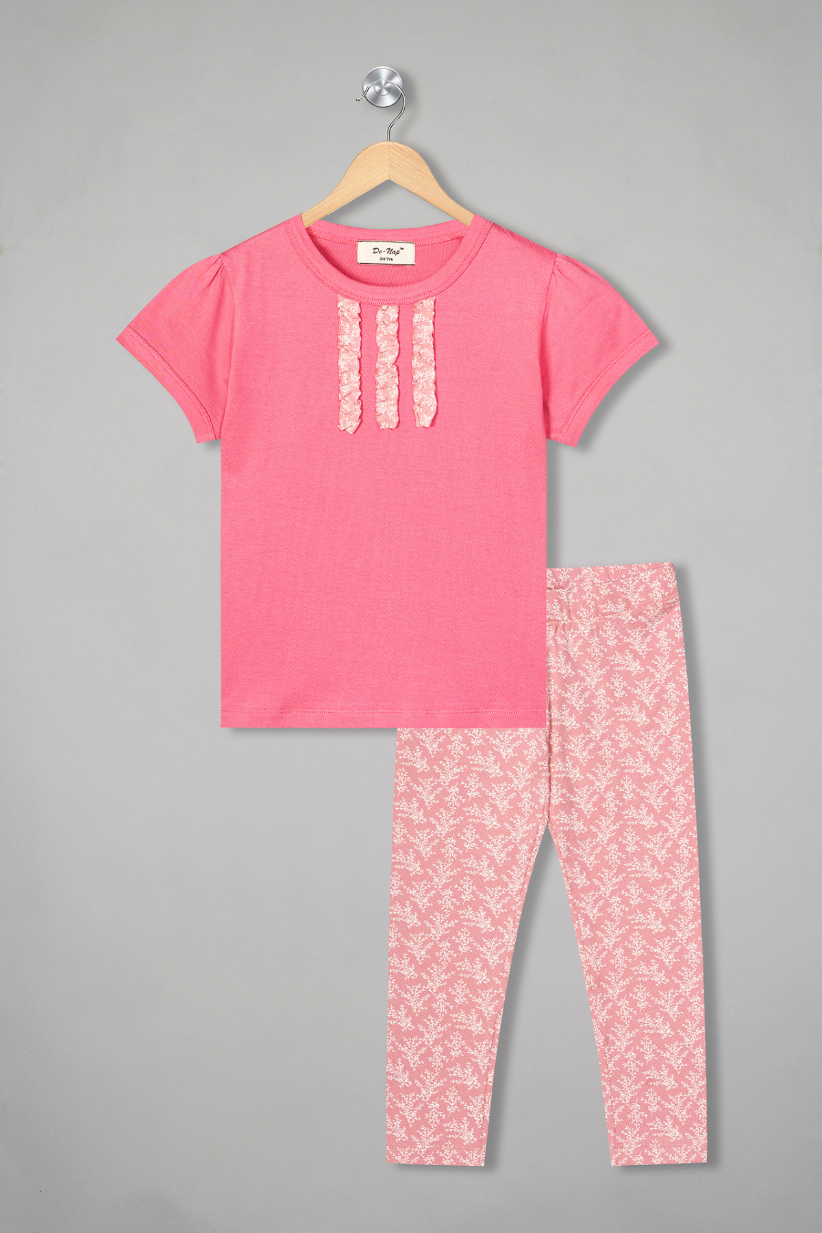 Peach Dreamsicle Blooms Legging Set For Girls 1