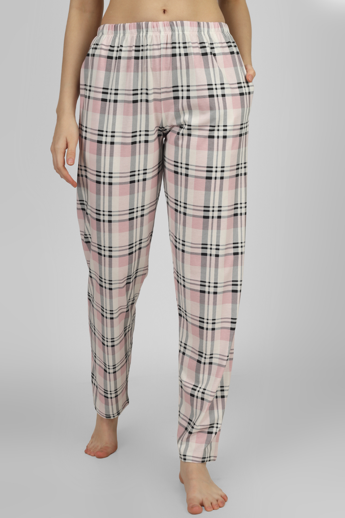 Plaid & Pleats Short Sleeves Pyjama Set For Women 7