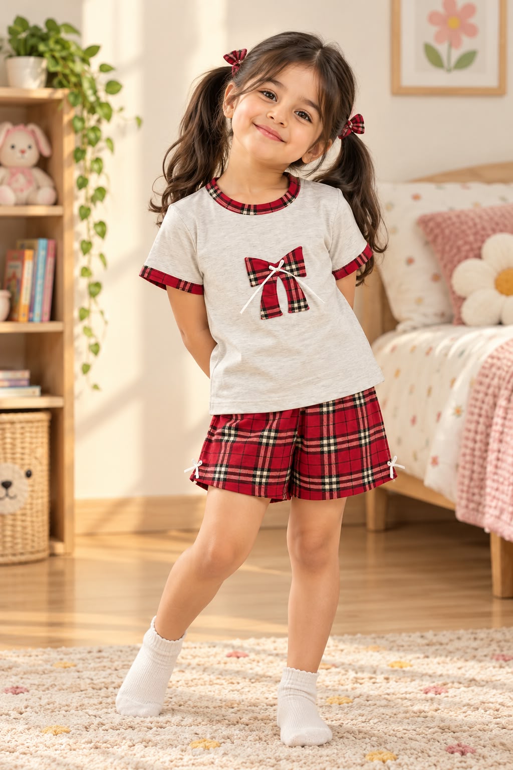 Little Miss Tartan Shorts Set