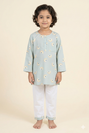 Rainbow Hugs Kurta Pyjama Set Girls/Boys