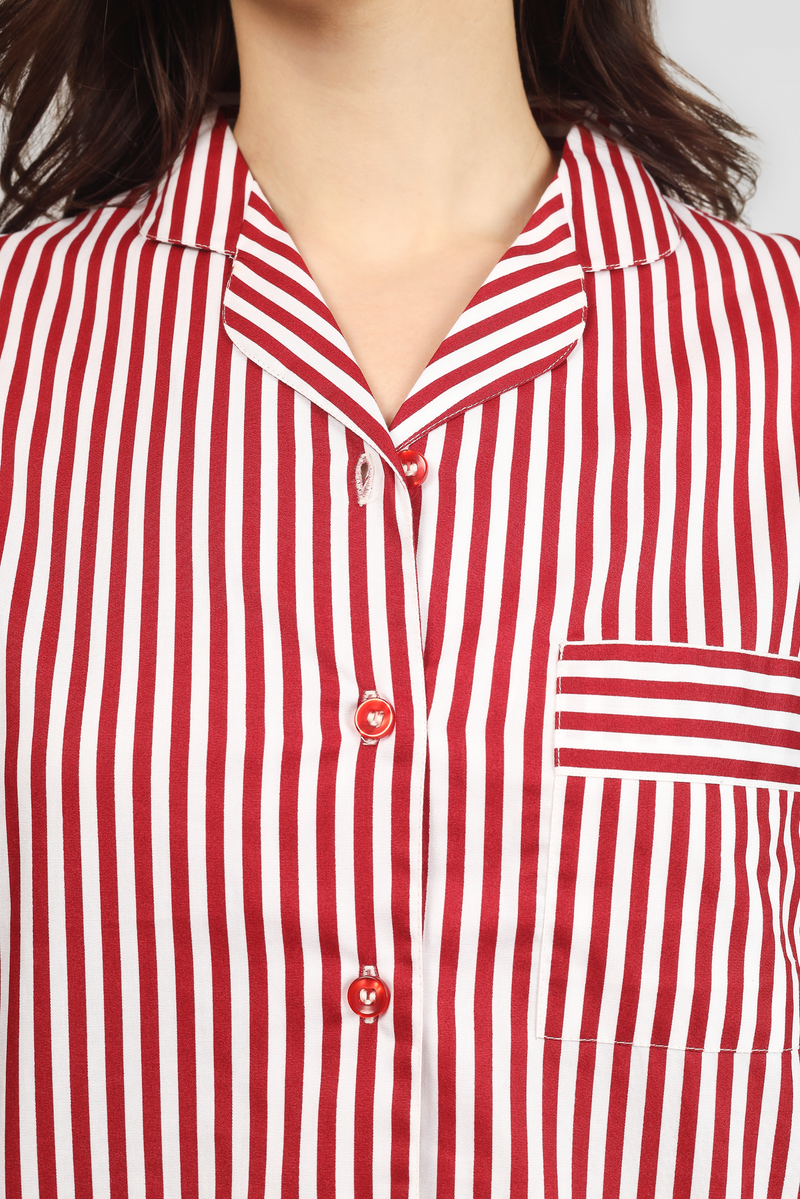 Red Crimson Dreams Pyjama Set For Women 2