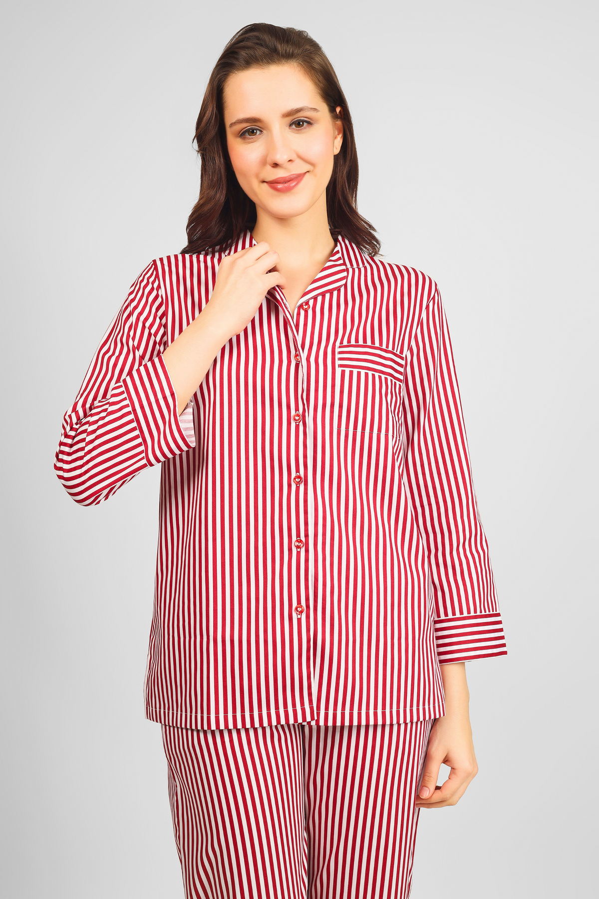 Red Crimson Dreams Pyjama Set For Women 4