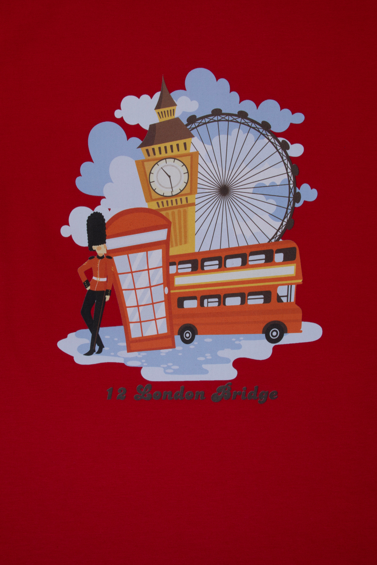 Red London Bus Full Sleeves Pyjama Set For Boys 2
