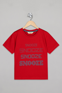 Red Snooze Shorts Set For Boys 3