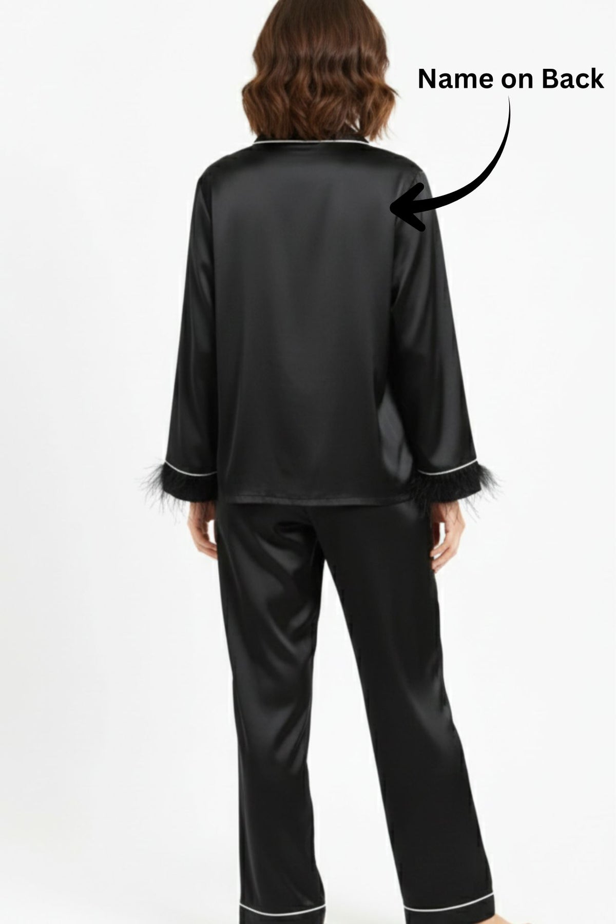 Black Satin Pyjama Set