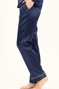 Navy Satin Pyjama Set