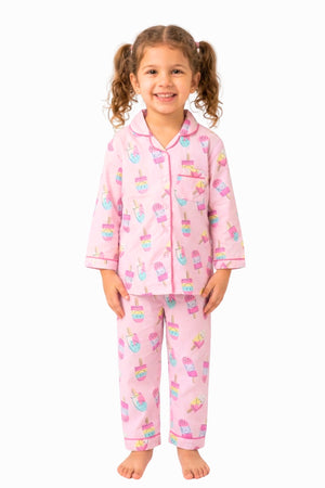 Scoops & Smiles Cotton Collar Pyjama Set