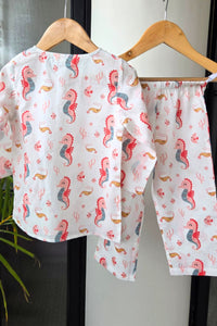 Seahorse Soiree Kurta Set Mul Kurta Pyjama Set Girls / Boys