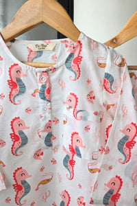 Seahorse Soiree Kurta Set Mul Kurta Pyjama Set Girls / Boys