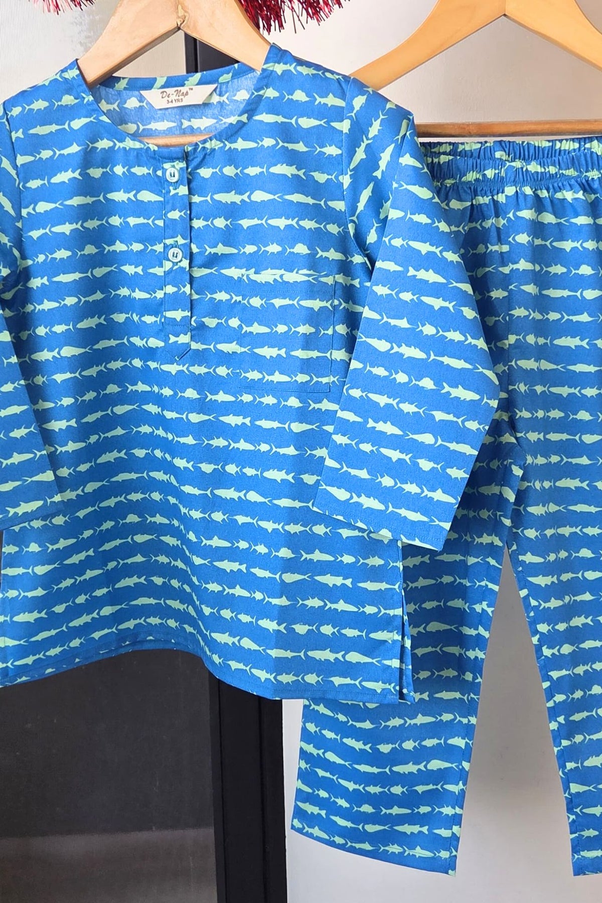 Shark Splash Kurta Pyjama Set Girls / Boys