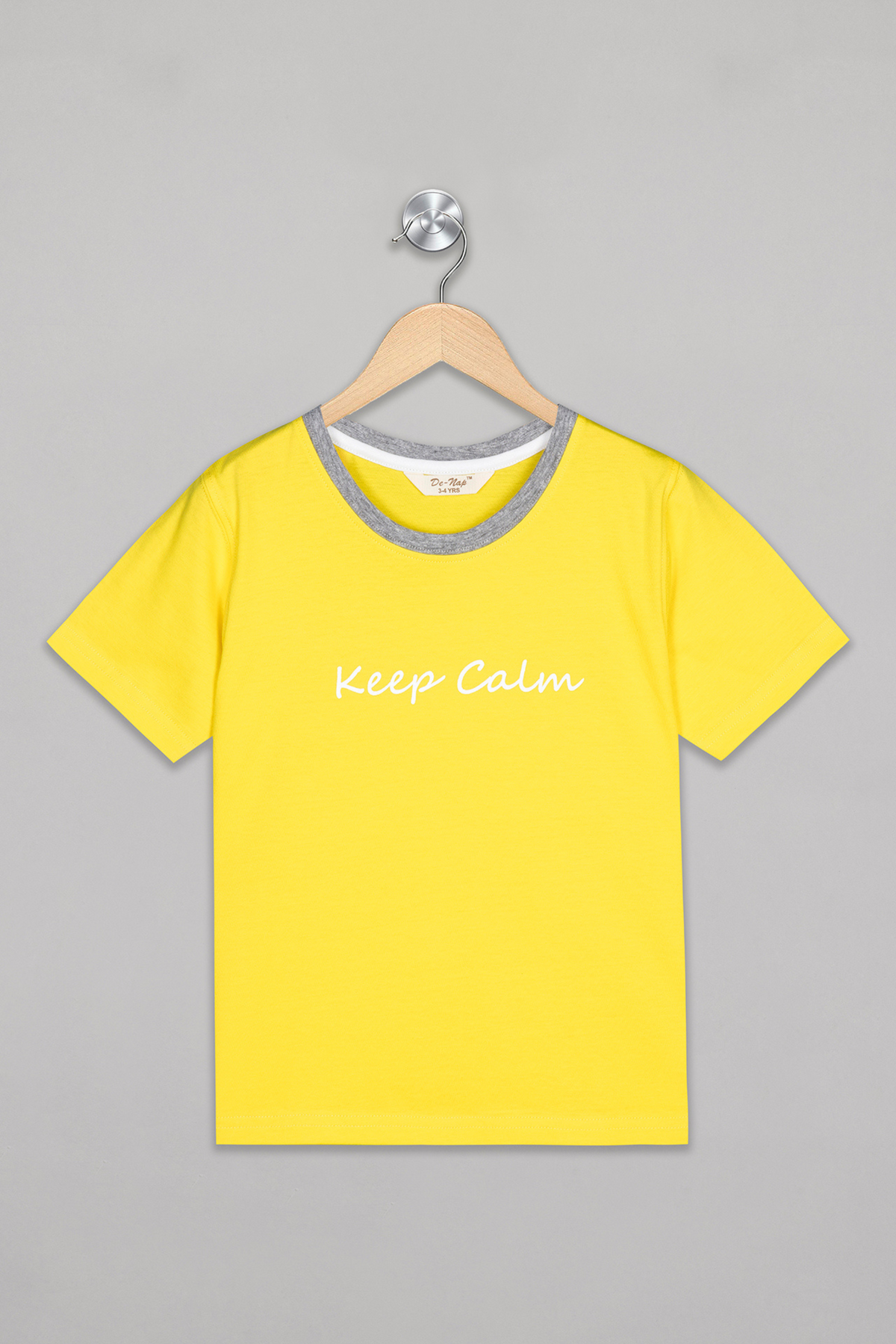 Yellow Keep Calm Shorts Set For Boys 3