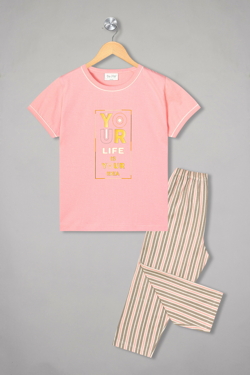 Your Life is Your Idea Short Sleeves Pyjama Set For Girls 1