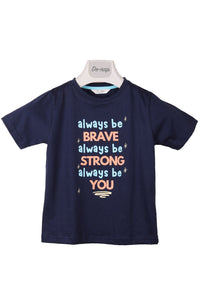 Always Be Brave Always Be Strong Always Be You Navy T-Shirt For Girls - De - Nap.in - Nightwear