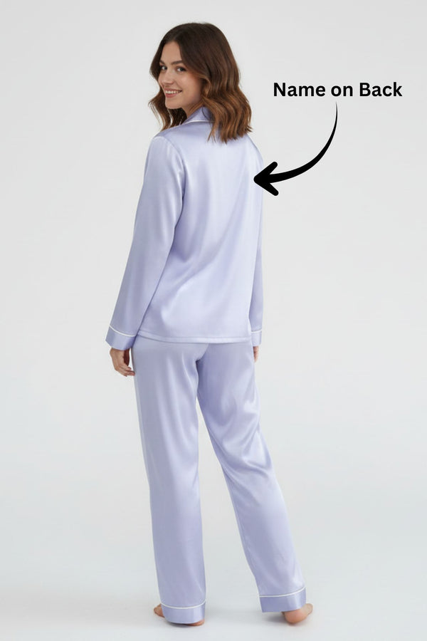 Lavender Satin Pyjama Set