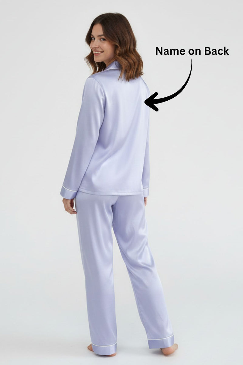 Lavender Satin Pyjama Set
