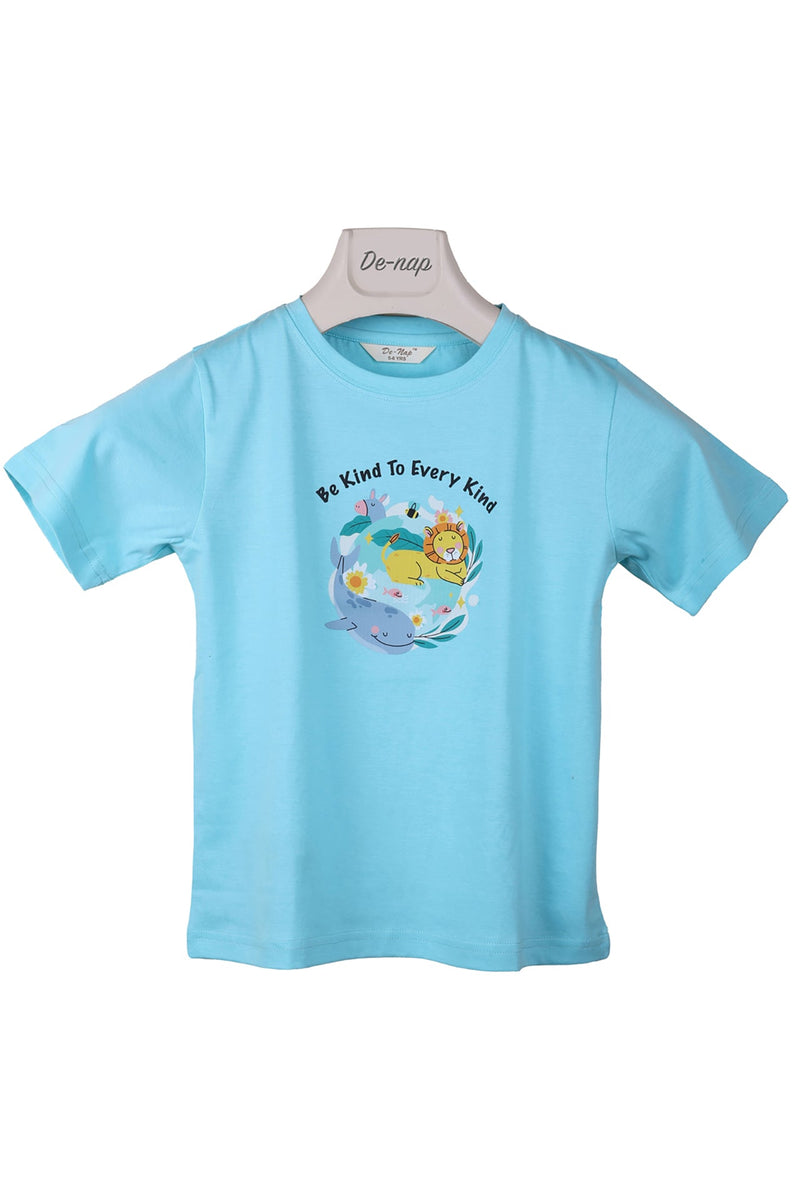 Be Kind To Every Kind Blue T-Shirt For Boys - De - Nap.in - Nightwear
