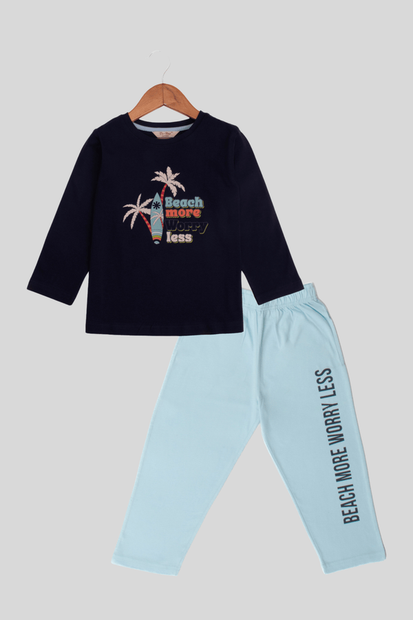 Beach More Worry Less Pyjama Set - De - Nap.in - Nightwear