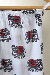 Blockprint Parade Mul Kurta Pyjama Set Girls / Boys - De - Nap.in - Nightwear