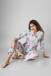 Blooming Hydrengia Coord Set - De - Nap.in - Nightwear