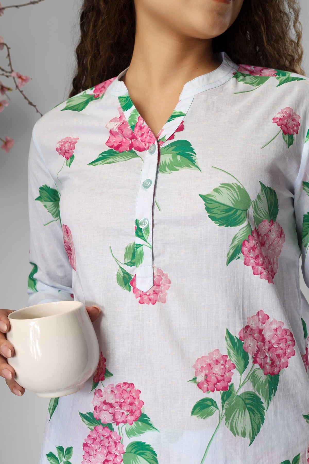 Blooming Hydrengia Coord Set - De - Nap.in - Nightwear