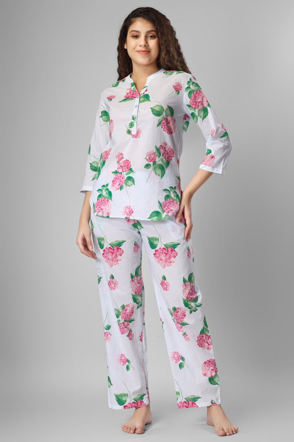 Blooming Hydrengia Coord Set - De - Nap.in - Nightwear