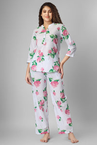 Blooming Hydrengia Coord Set - De - Nap.in - Nightwear