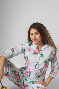 Blooming Hydrengia Coord Set - De - Nap.in - Nightwear
