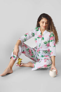 Blooming Hydrengia Coord Set - De - Nap.in - Nightwear