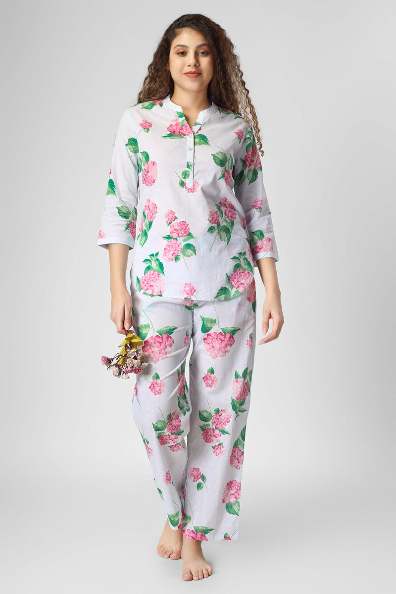 Blooming Hydrengia Coord Set - De - Nap.in - Nightwear