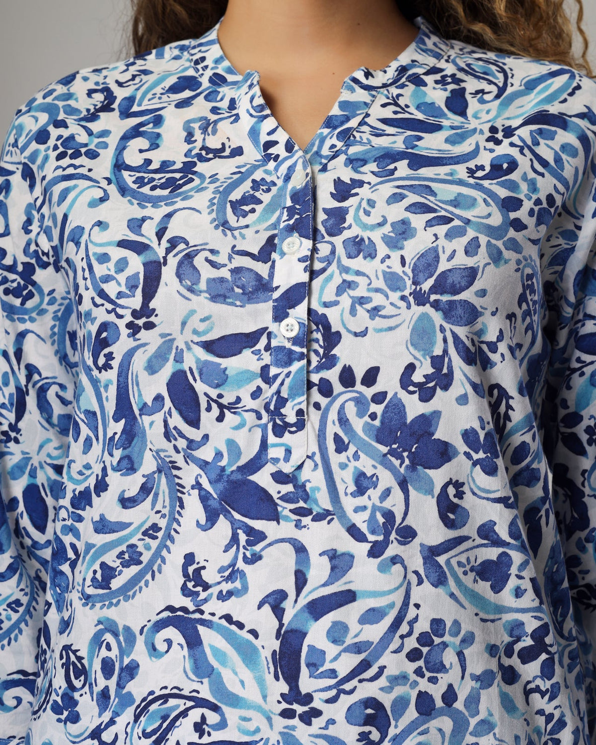 Blue Paisley Love Coord Set - De - Nap.in - Nightwear