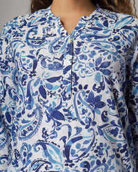 Blue Paisley Love Coord Set - De - Nap.in - Nightwear