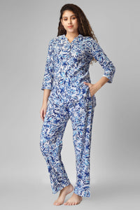 Blue Paisley Love Coord Set - De - Nap.in - Nightwear