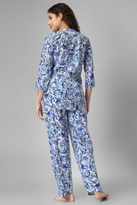 Blue Paisley Love Coord Set - De - Nap.in - Nightwear