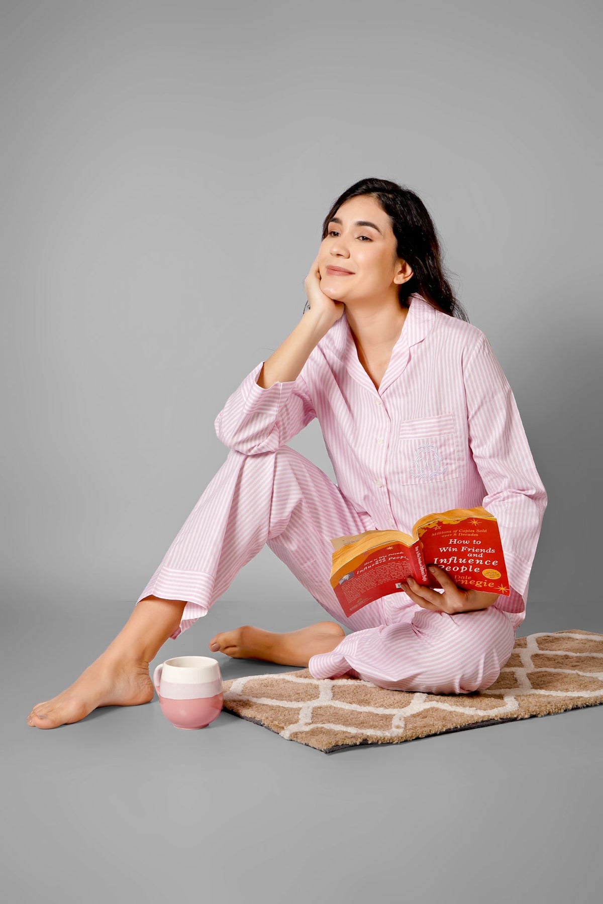 Candy Pink Stripes Pyjama Set - De - Nap.in - Nightwear