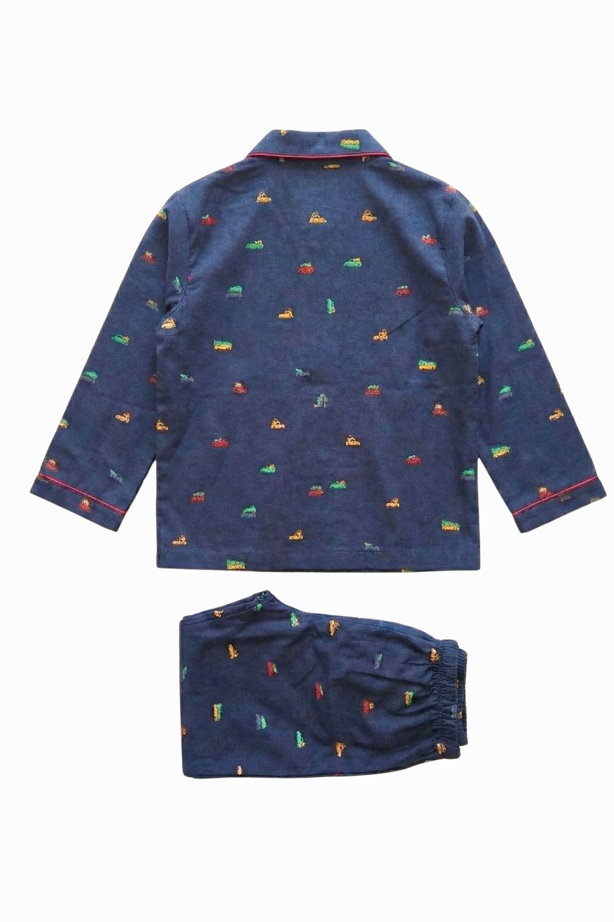 Little Wheels Navy Cotton Night Suit (Girl)