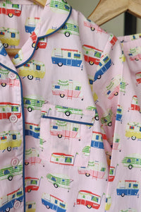 Caravan Dreams Pink Cotton Pyjama Set - De - Nap.in - Nightwear