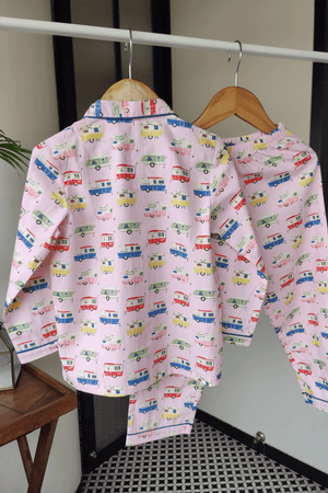 Caravan Dreams Pink Cotton Pyjama Set - De - Nap.in - Nightwear