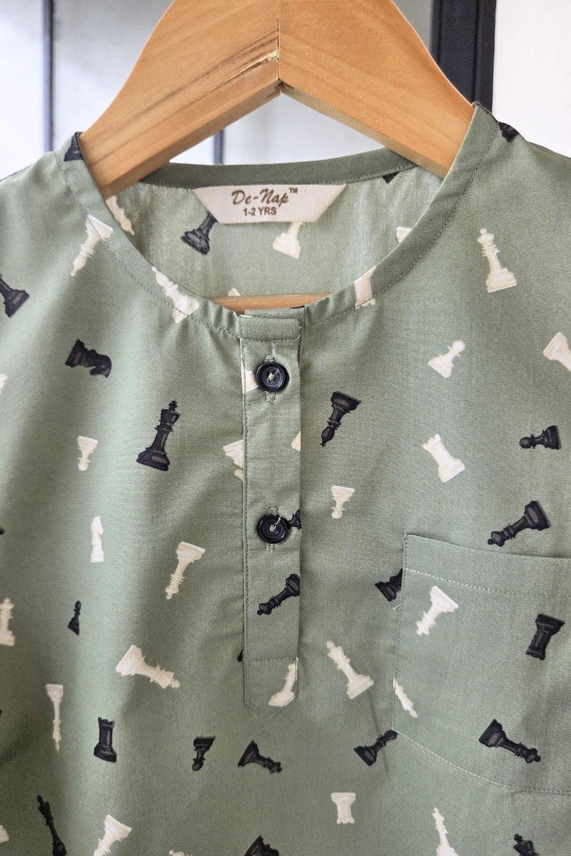 Checkmate Kurta Pyjama Set Girls / Boys - De - Nap.in - Nightwear