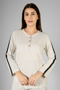 Classic Ecru Edge Lounge Set - De - Nap.in - Nightwear