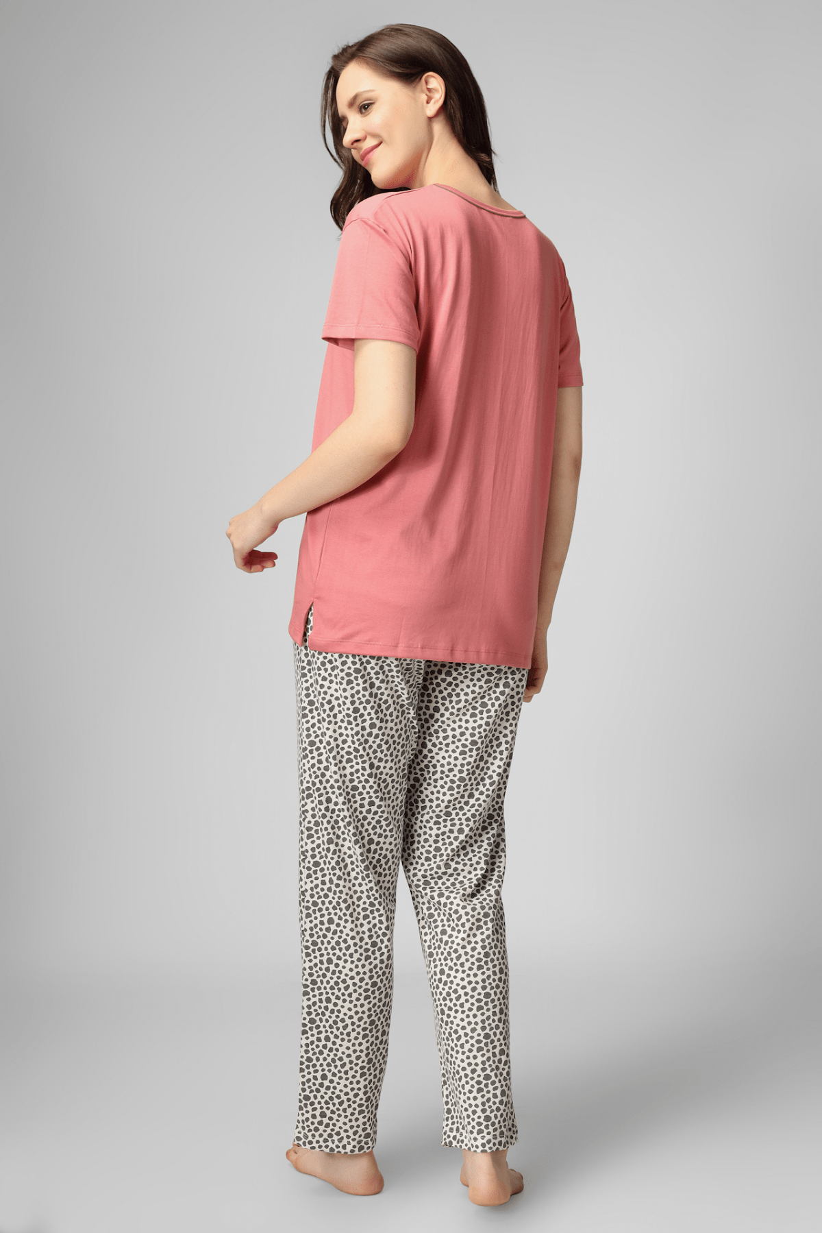 Coral Lil Meow Naps Pyjama Set - De - Nap.in - Nightwear