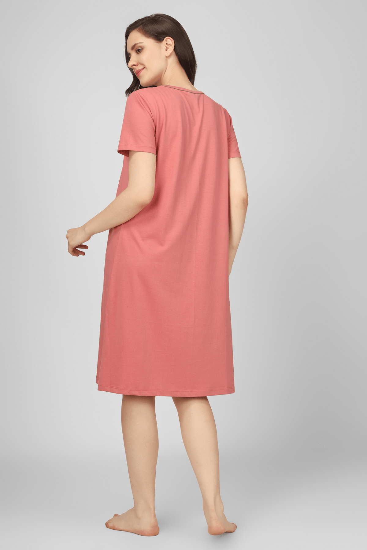 Coral Lil Meow Naps Short Nighty - De - Nap.in - Nightwear