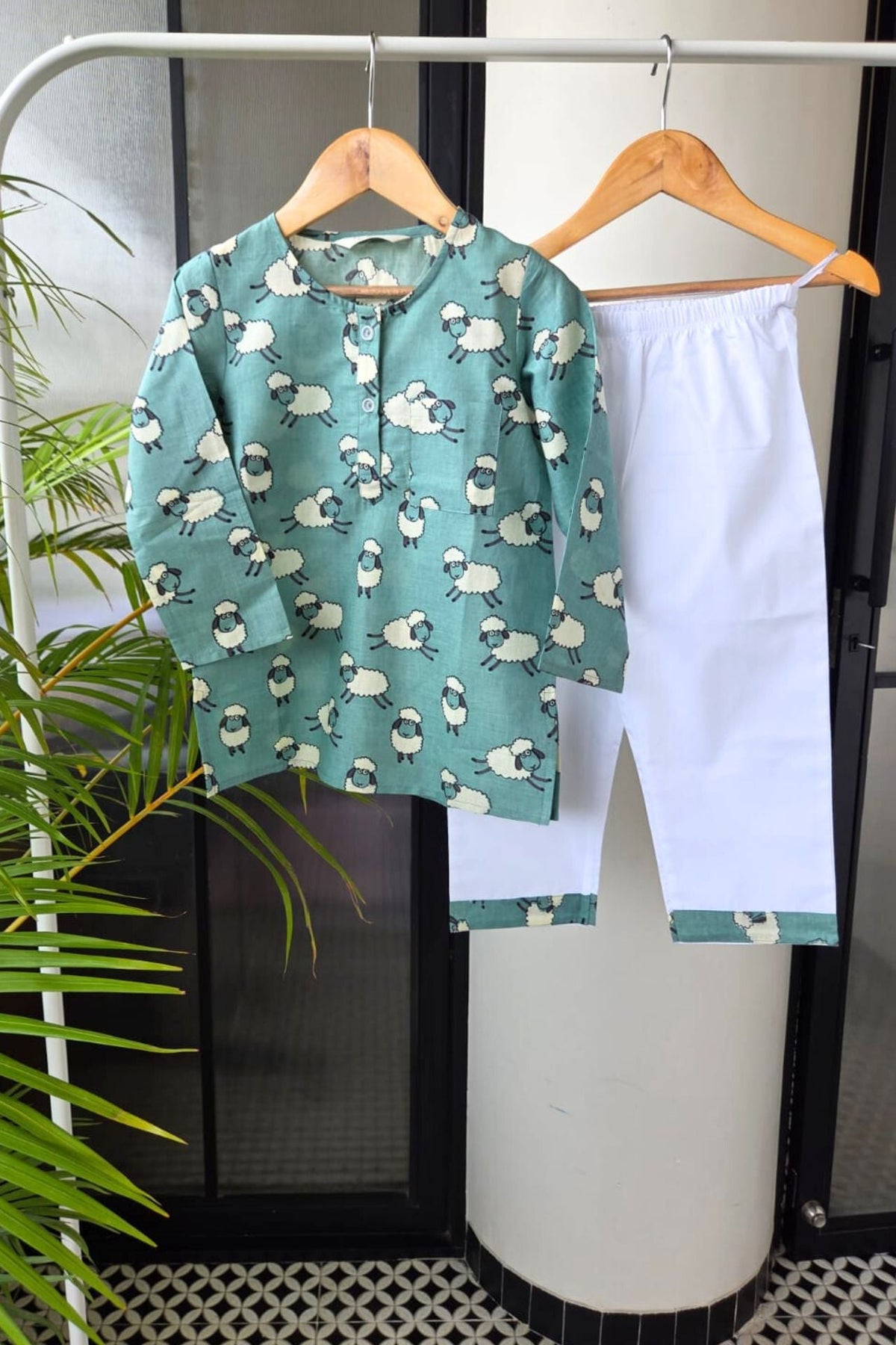 Counting Sheeps Mul Kurta Pyjama Set Girls /Boys - De - Nap.in - Nightwear