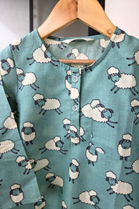 Counting Sheeps Mul Kurta Pyjama Set Girls /Boys - De - Nap.in - Nightwear