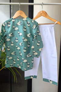Counting Sheeps Mul Kurta Pyjama Set Girls /Boys - De - Nap.in - Nightwear