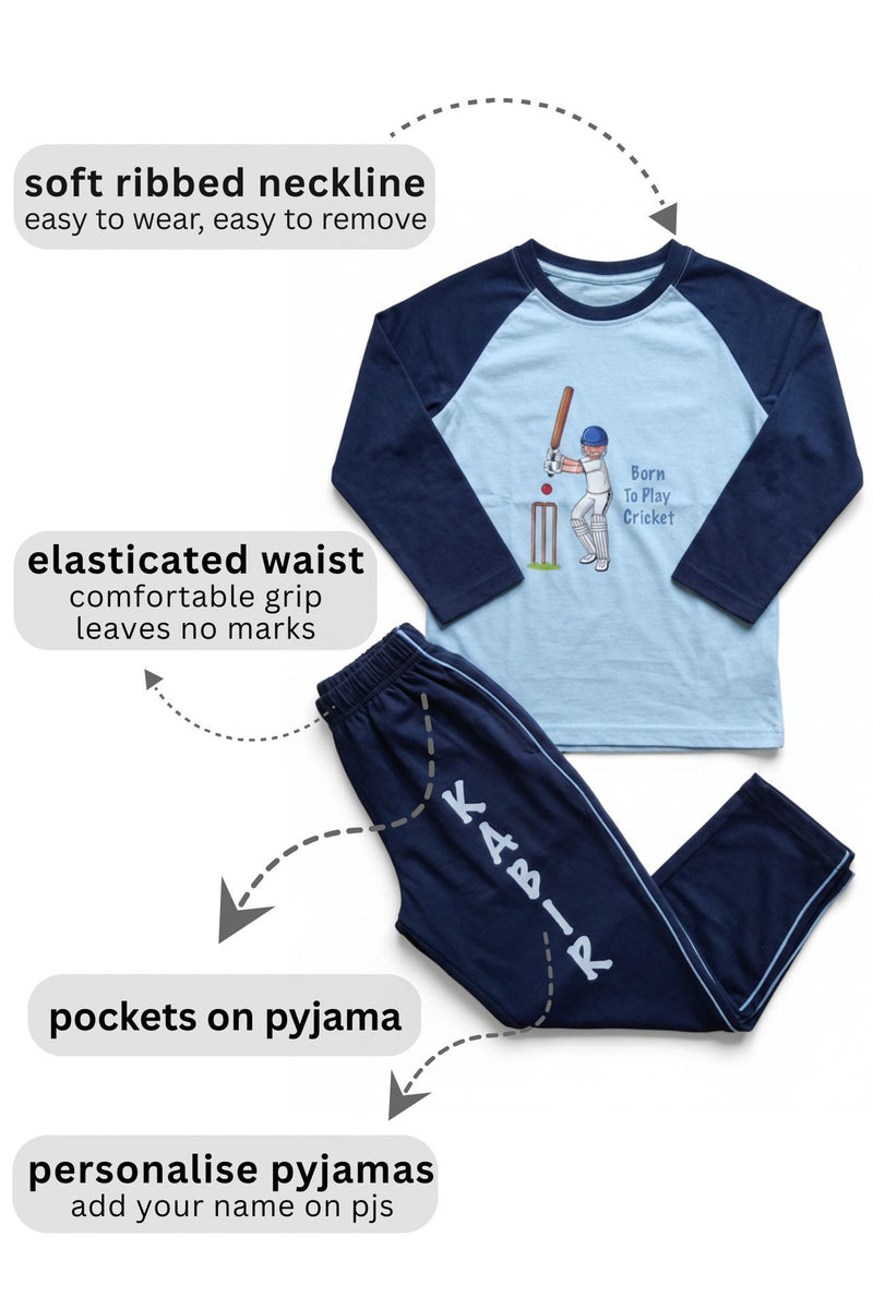 Born To Play Cricket Pyjama Set