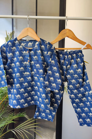 Desert Caravan Mul Kurta Pyjama Set Girls / Boys - De - Nap.in - Nightwear